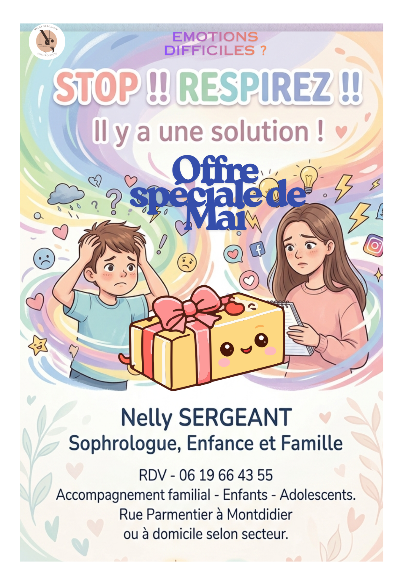 Offre spéciale découverte 35 euros la première séance, Nelly SERGEANT Sophrologue Enfance et Famille Montdidier