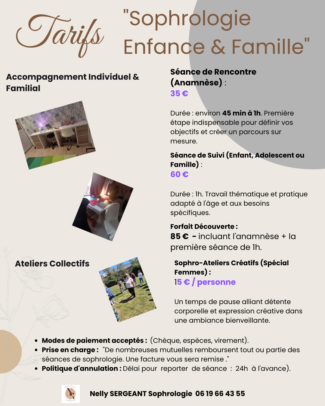 Tarifs séances de sophrologie. Nelly SERGEANT Sophrologue, Enfants Adolescents Emotions confiance en soi 