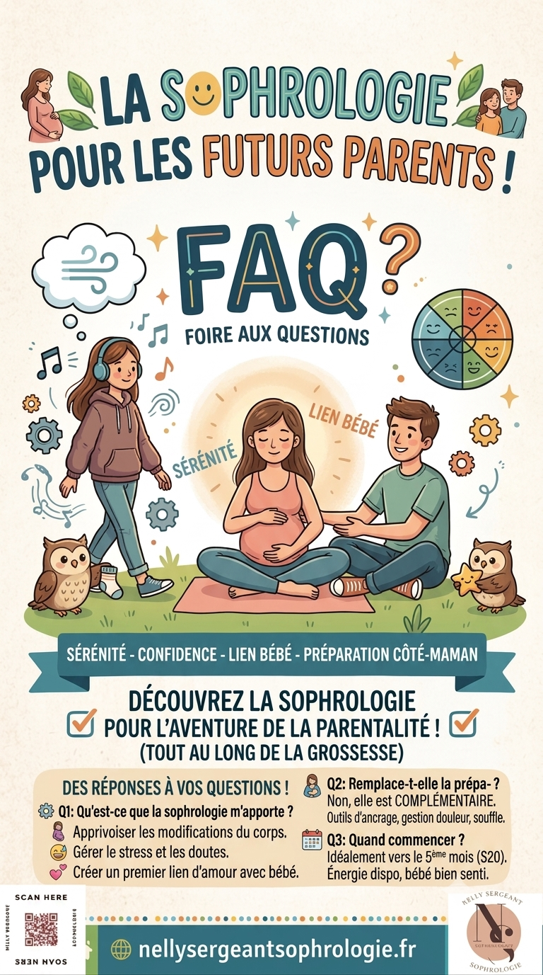 Je réponds à toutes vos questions sur les bienfaits de la sophrologie pour les Futurs Parents - Préparation à la naissance.