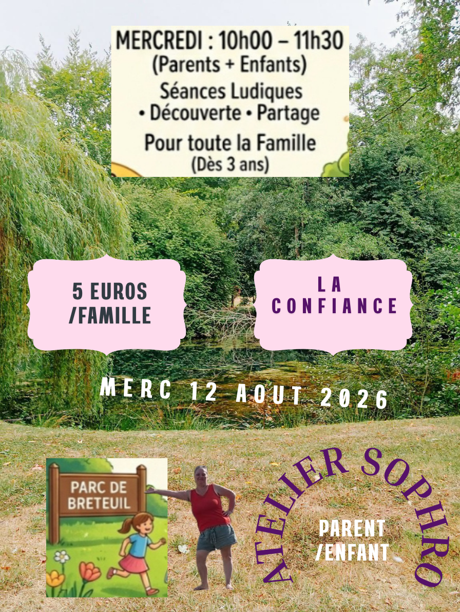 Retrouvons nous pour un nouvel atelier ludique parent/enfant le mercredi 12 aout 2026 à 10H au plan d'eau de Breteuil 60120.